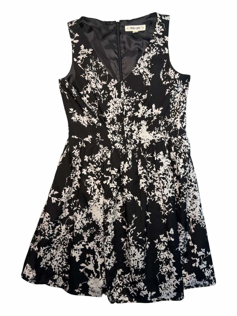 Mac + Jac Women's Sleeveless Fit and Flare Floral Dress Black and White